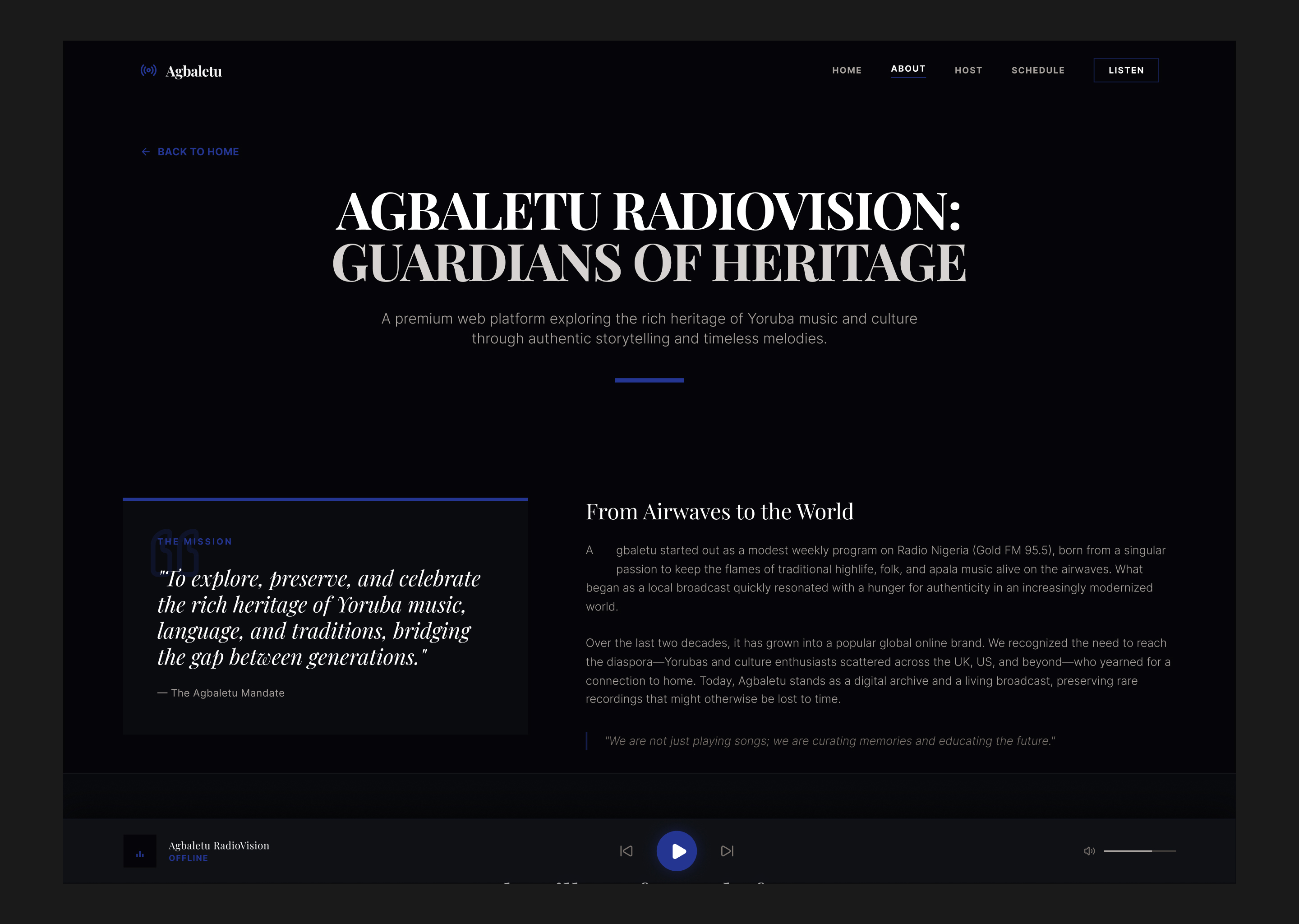 Agbaletu Radio Player