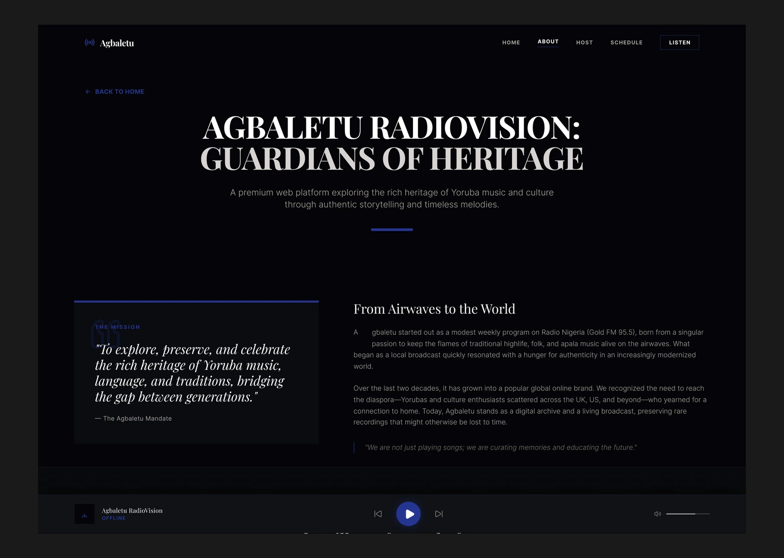 Agbaletu Radio Player