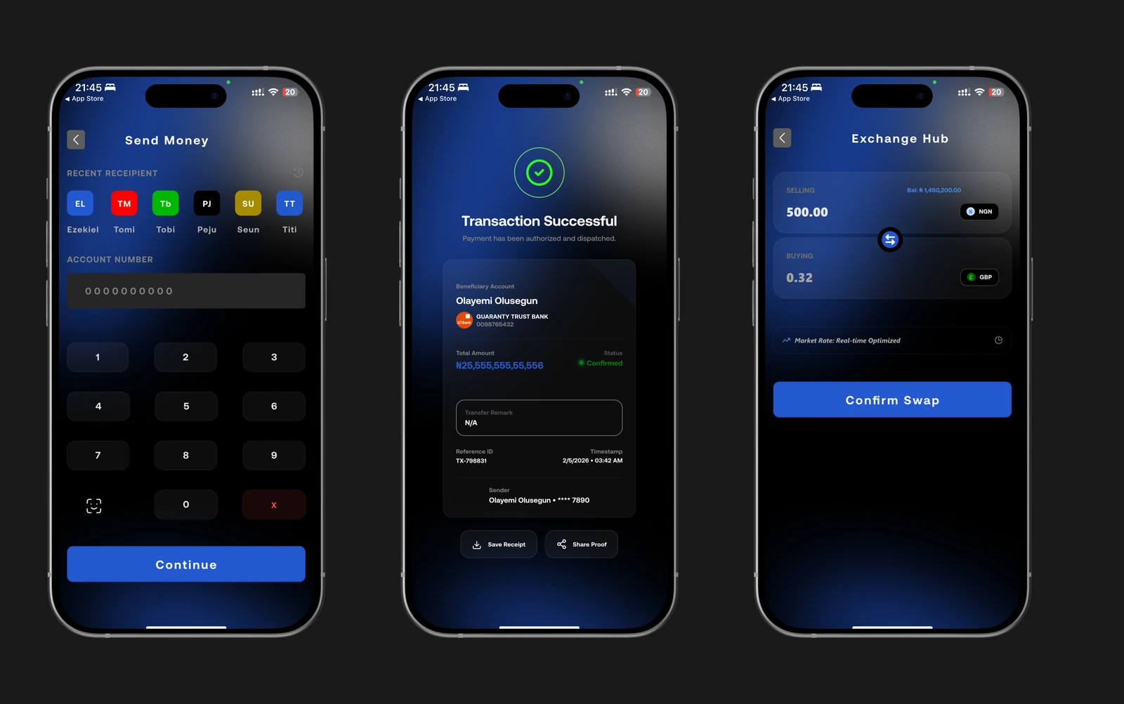 Meridian App Transactions