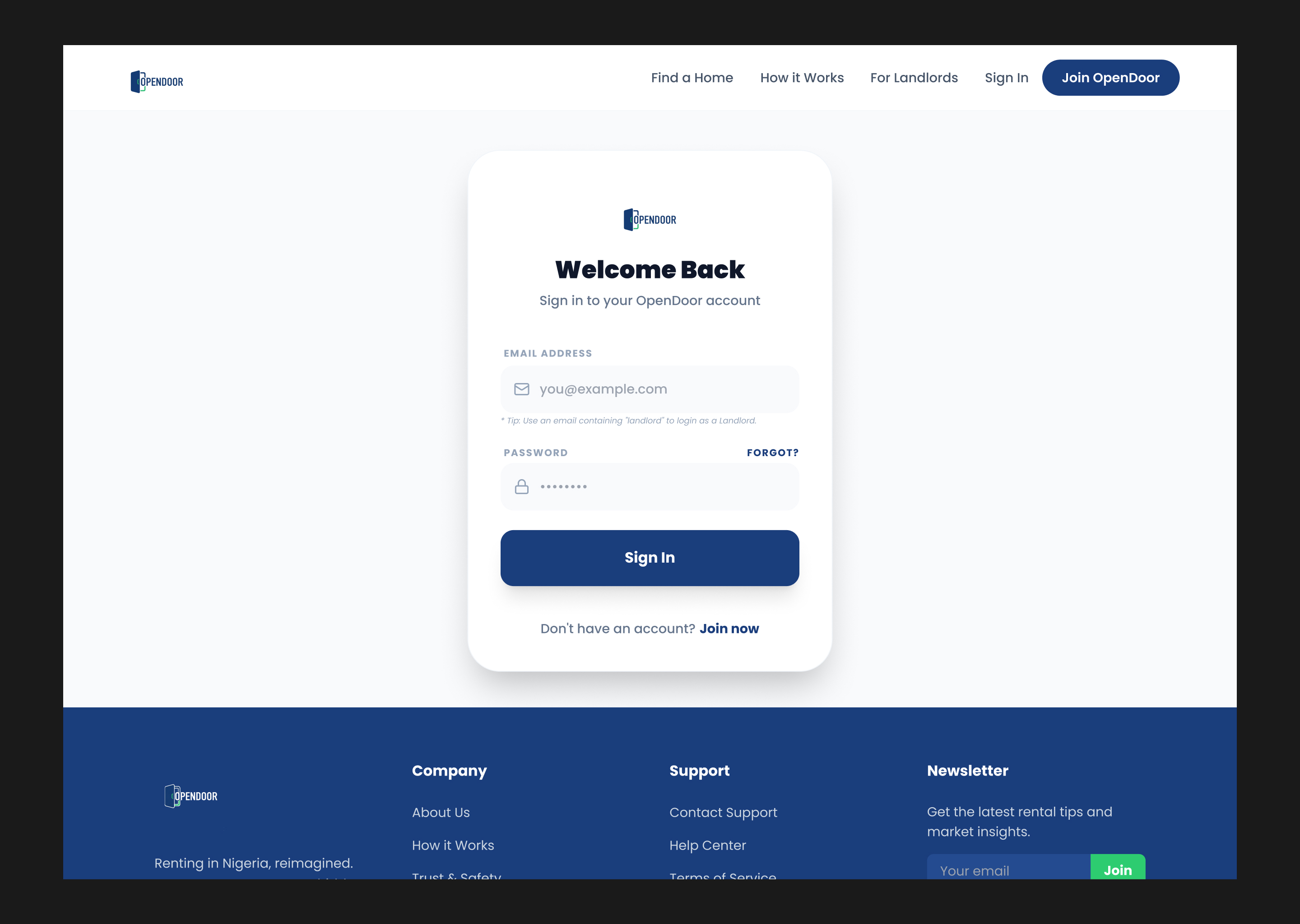 OpenDoor Dashboard 1