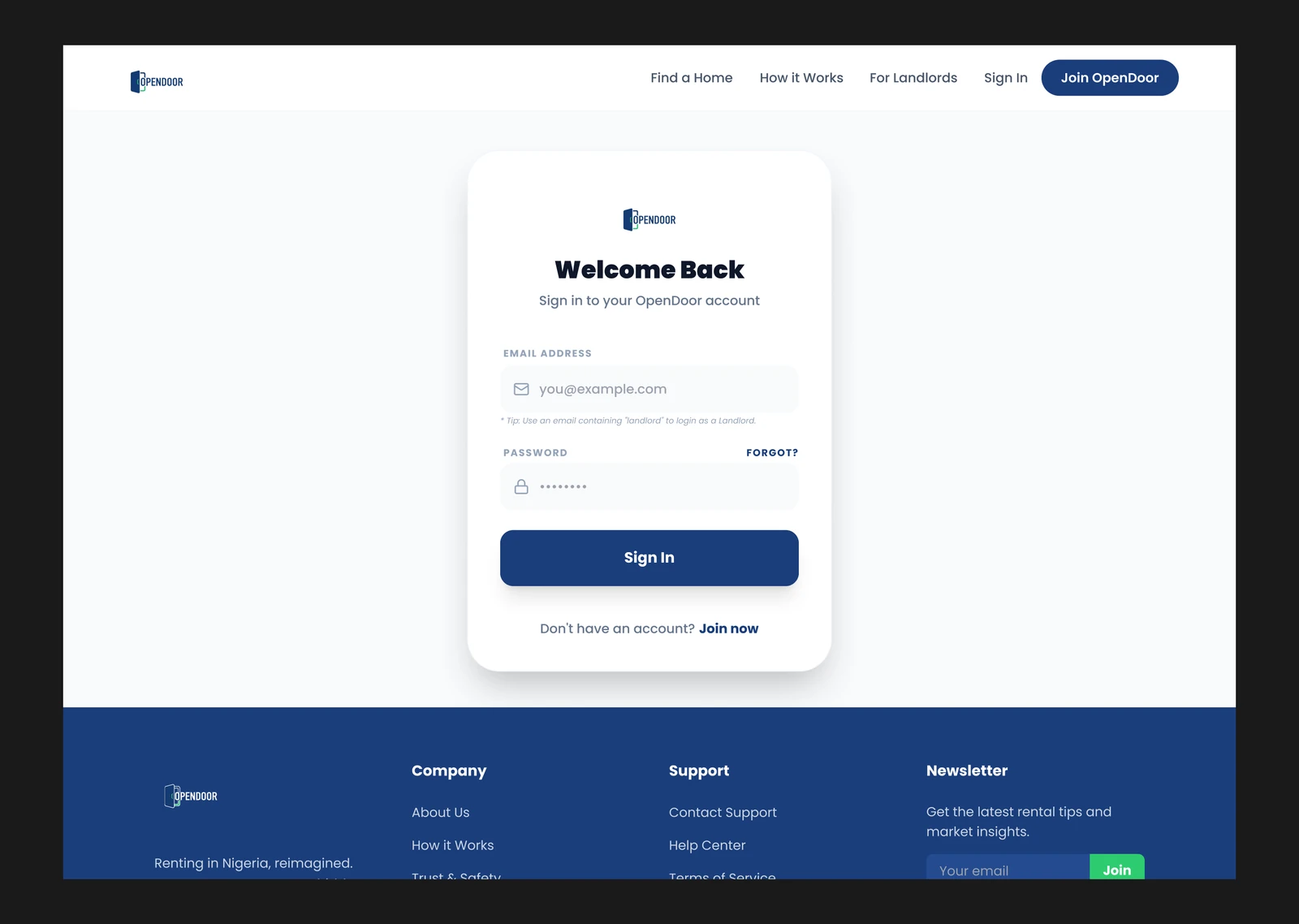 OpenDoor Dashboard 1